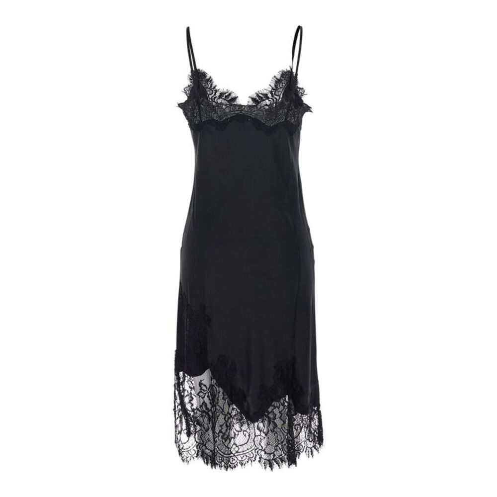Gold Hawk Women 'Grace' Black Sleeveless Dress With Lace Details In Silk Woman - Picture 2 of 3